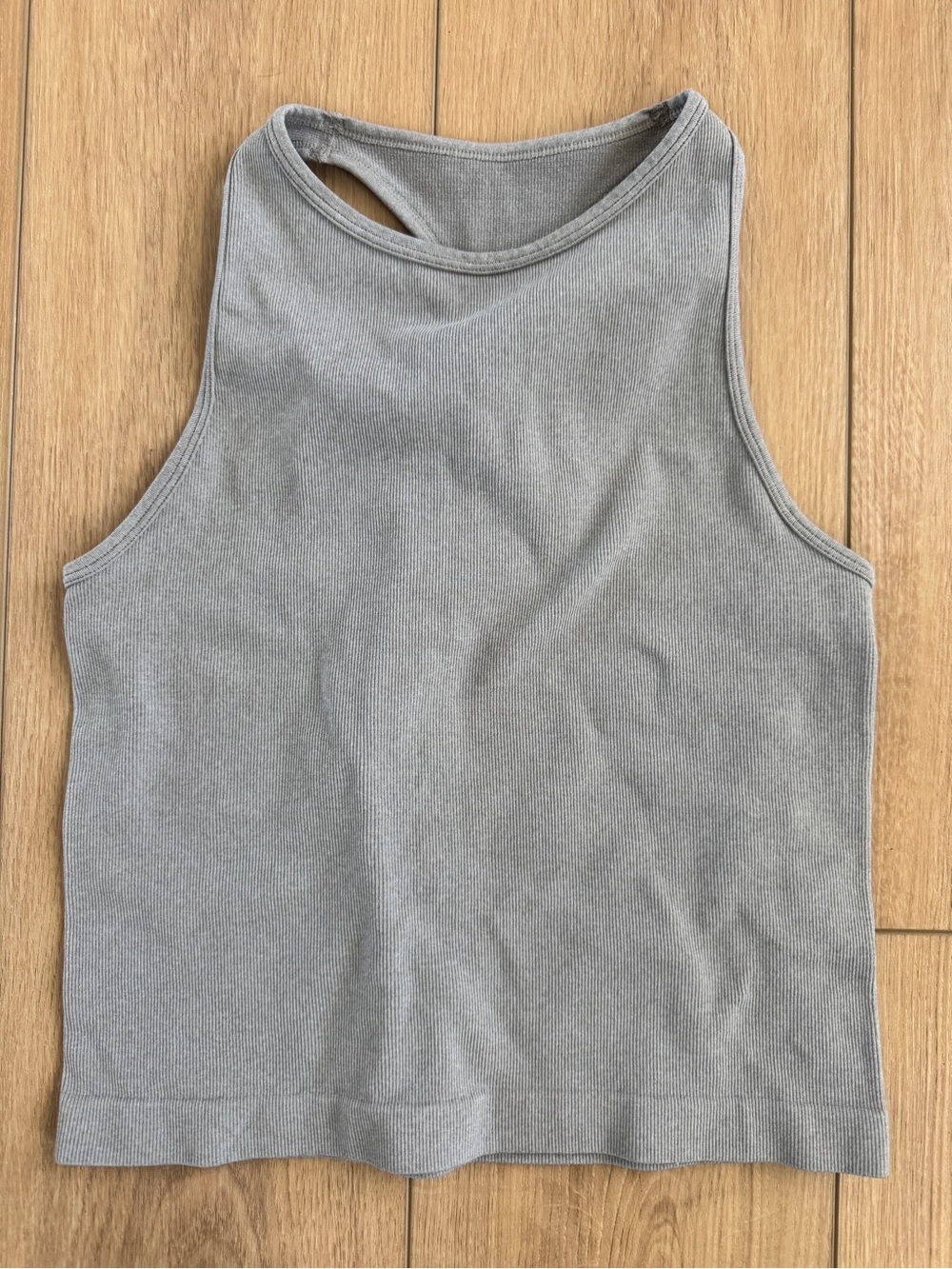Free People Movement Ribbed High-Neck Tank in Gray
